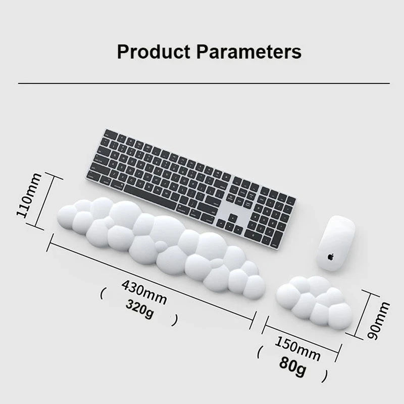 Cloud Memory Foam Mouse Pad &amp; Wrist Rest – Ergonomic Anti-Slip